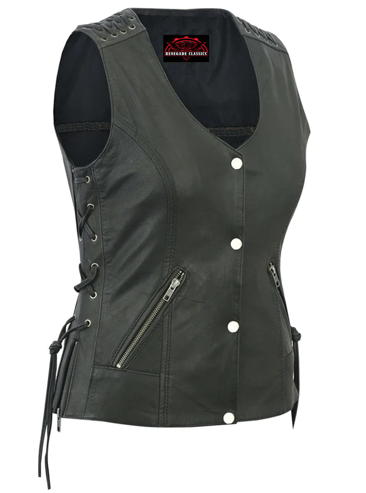 RC285 Women's Vest with Grommet and Lacing Accents