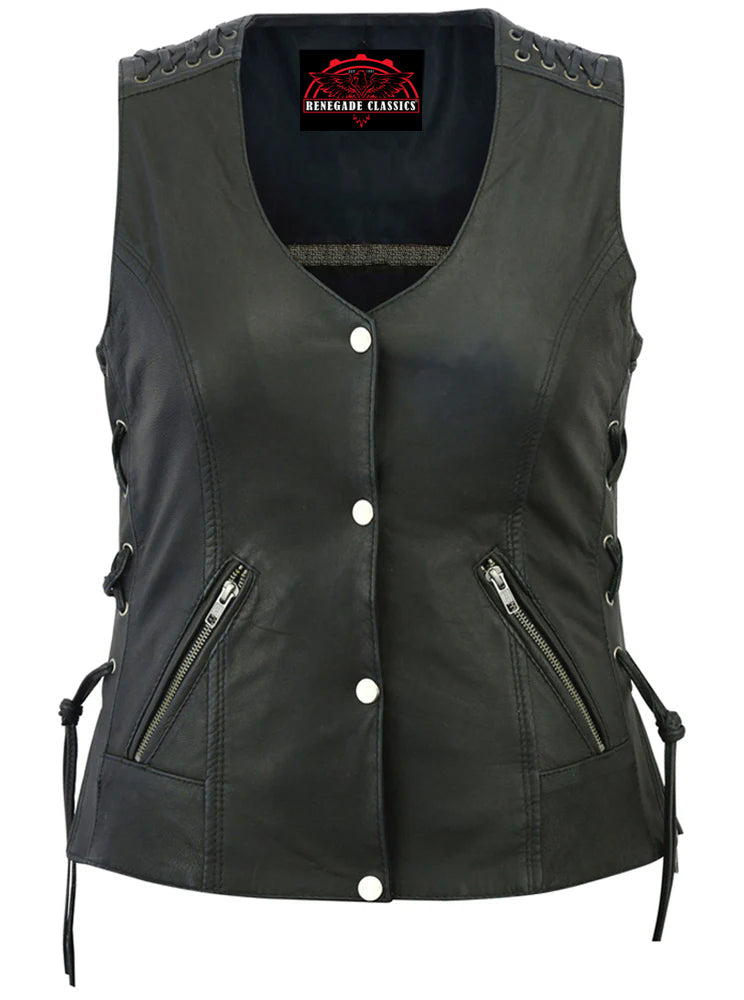 RC285 Women's Vest with Grommet and Lacing Accents