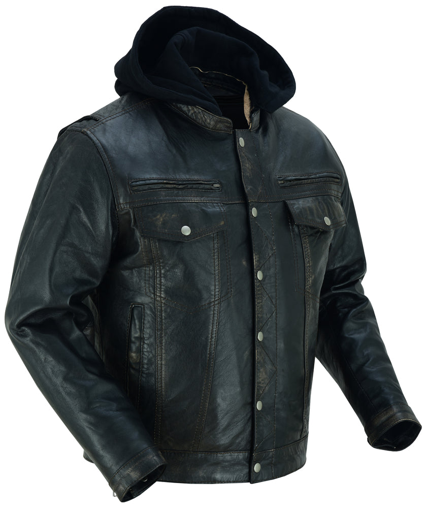 RC782 Men's Lightweight Drum Dyed Distressed Naked Lambskin Jacket