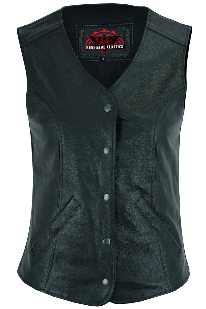 RC204 Women's Stylish Longer Body &frac34; Vest - Plain Sides