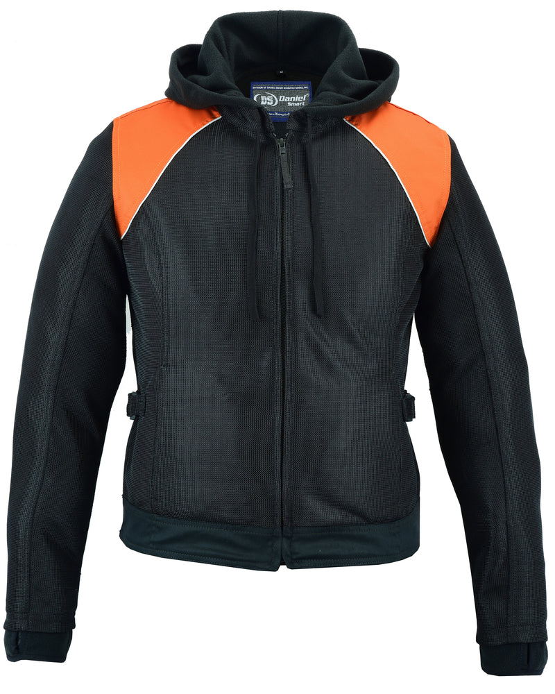 RC827 Women's Mesh 3-in-1 Riding Jacket (Black/Orange)