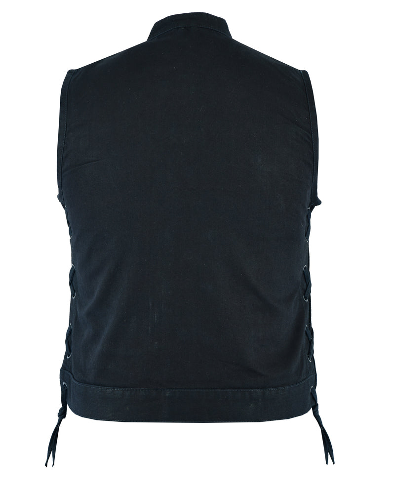 RM986 Women's Advance Side Laces Black Construction Denim Vest