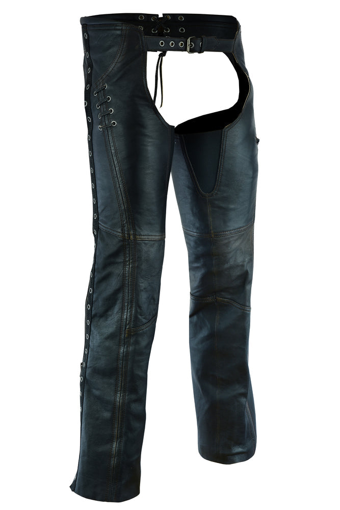 RC490 Women's Stylish Lightweight Hip Set Chaps in Lightweight Drum Dyed Distres
