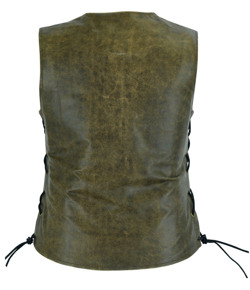 RC214  Women's Stylish Longer Body &frac34; Vest - Side Laces - Two Tone