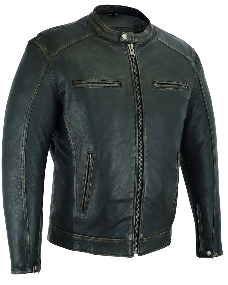RC743 Men's Cruiser Jacket in Lightweight Drum Dyed Distressed Naked