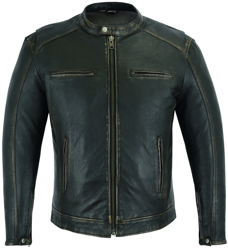 RC743 Men's Cruiser Jacket in Lightweight Drum Dyed Distressed Naked