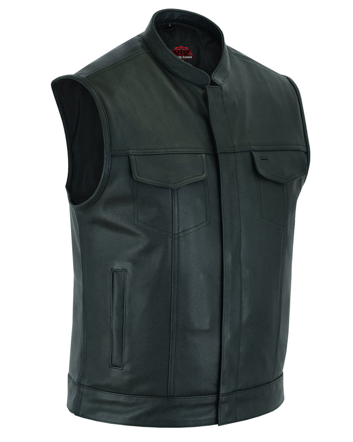 RC189A Concealed Snap Closure, Milled Cowhide, Scoop Collar & Hidden