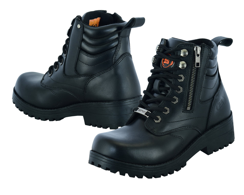 RC9768 Women's Side Zipper Plain Toe Boots