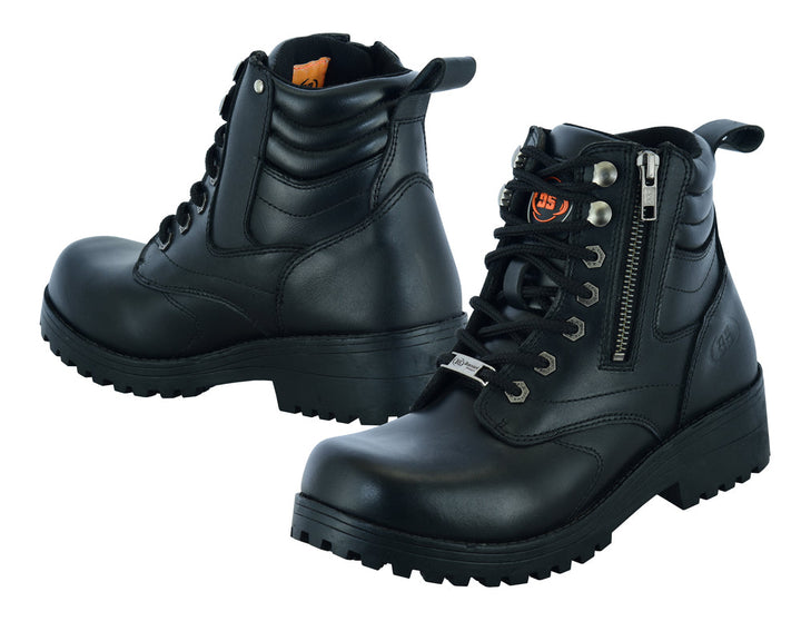 RC9768 Women's Side Zipper Plain Toe Boots