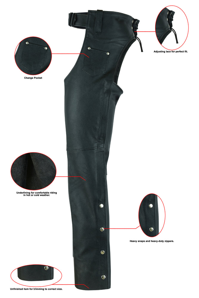 RC400 Unisex Basic Coin Pocket Leather Chaps