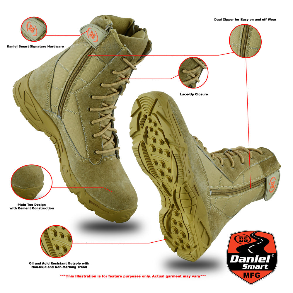 RC9783 Men's 9'' Desert Sand Tactical Boots