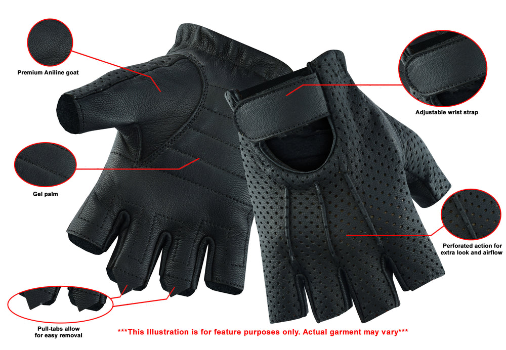 RC5 Women's Tough Perforated Fingerless Glove