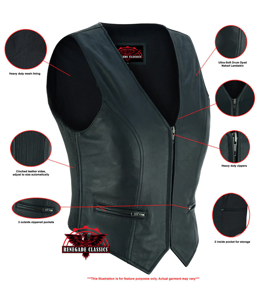 RC238 Women's Stylish Lightweight Zipper Front Vest