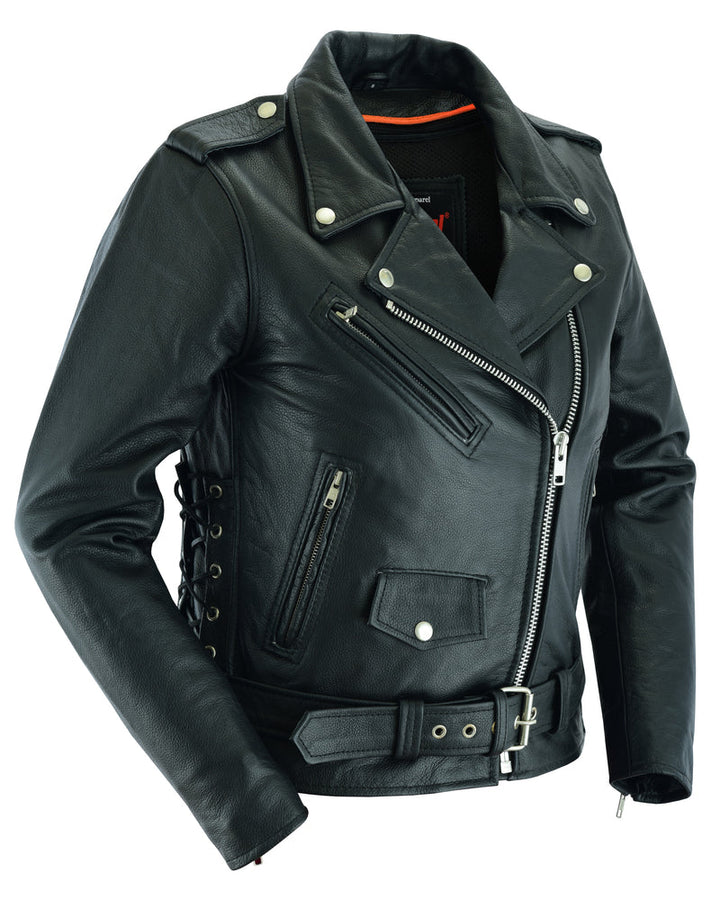 RC831 Women's Classic Side Lace Police Style M/C Jacket
