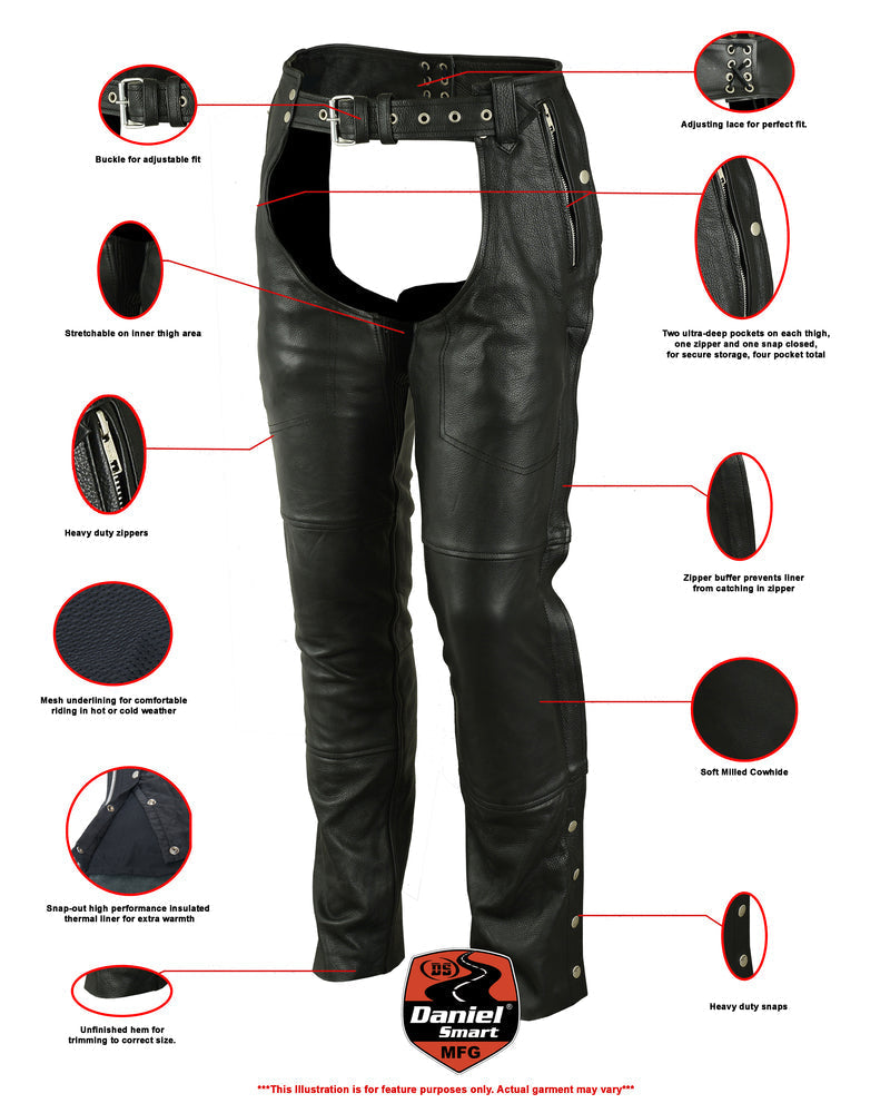 RC476 Unisex Double Deep Pocket Thermal Lined Chaps