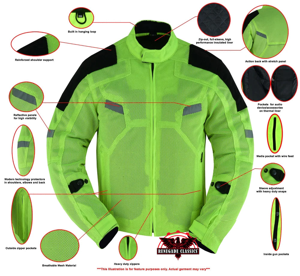 RC765 Men's Performance Mesh Jacket - High Vis