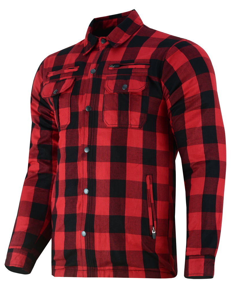 DS4671 Armored Flannel Shirt - Red Daniel Smart Manufacturing