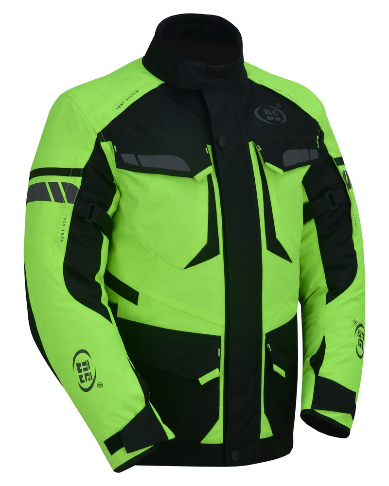 RC4616 Advance Touring Textile Motorcycle Jacket for Men - Hi-Vis