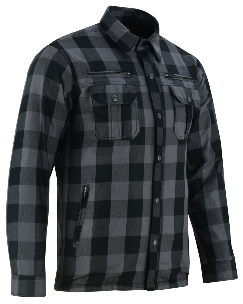 DS4670 Armored Flannel Shirt - Gray Daniel Smart Manufacturing