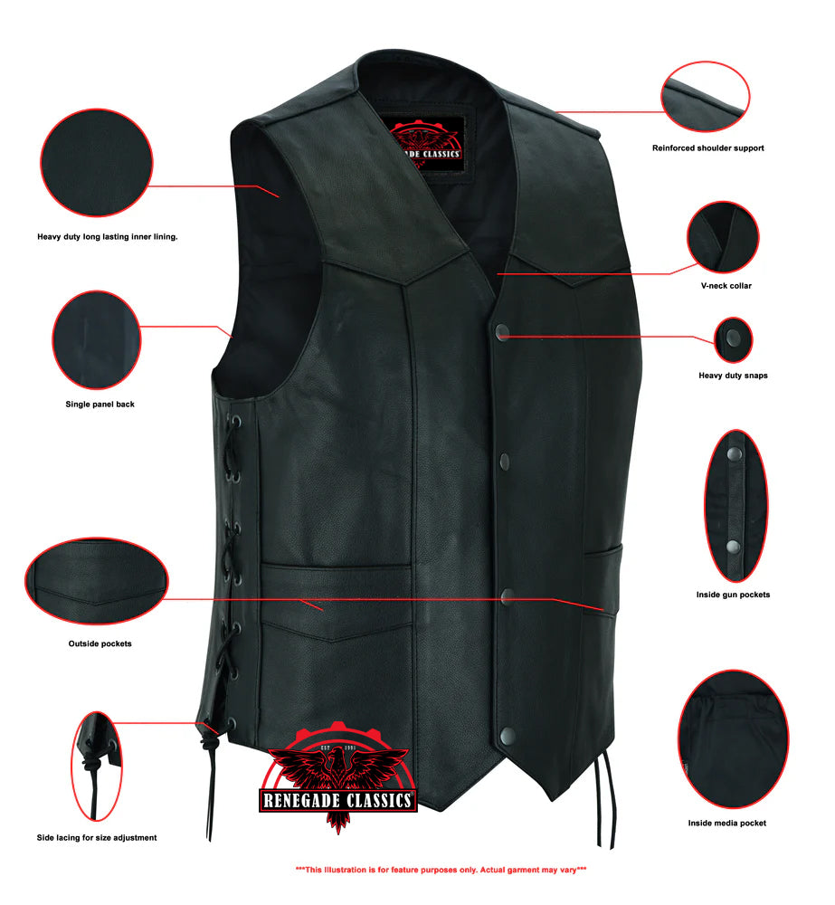 RC111 Traditional Single Back Panel Concealed Carry Vest