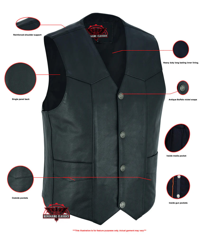 RC115 Men's Single Back Panel Concealed Carry Vest