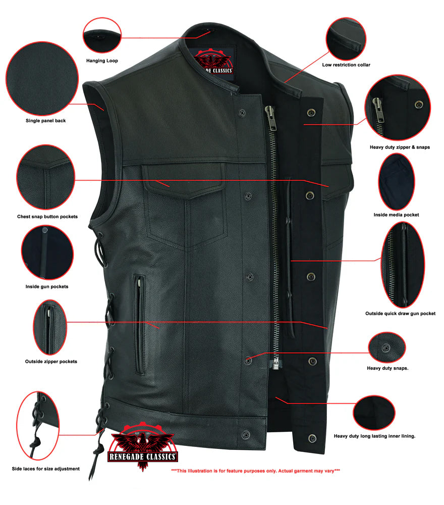 RC178 Upgraded Style Gun Pockets, Hidden 10" Gun Metal Zipper