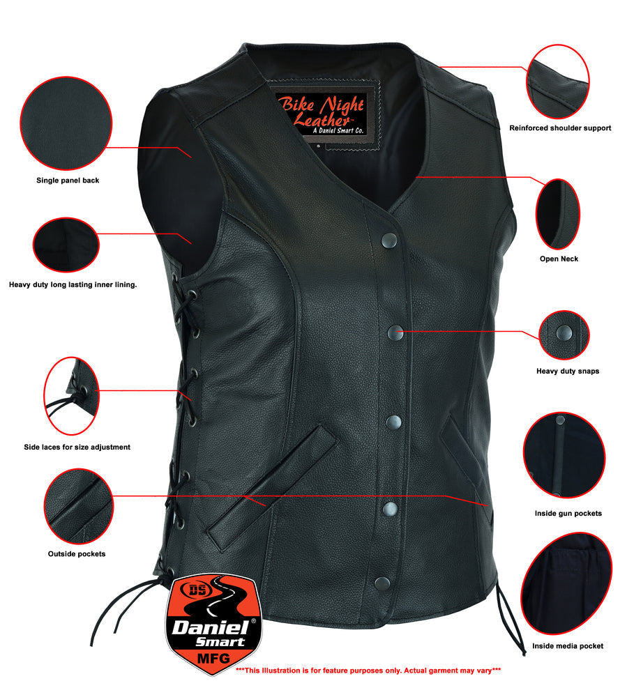 RC206 Women's Stylish Longer Body 3/4 Vest - Side Laces