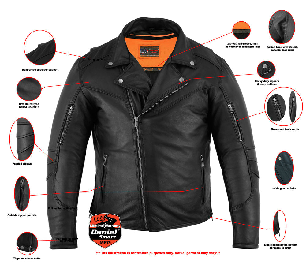 RC794 Men's Modern Longer Beltless Biker Jacket