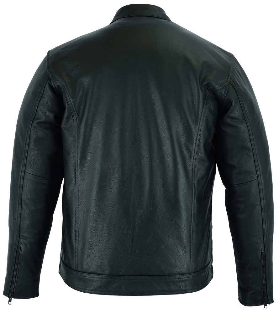 RC788 Men's Full Cut Leather Shirt with Zipper/Snap Front