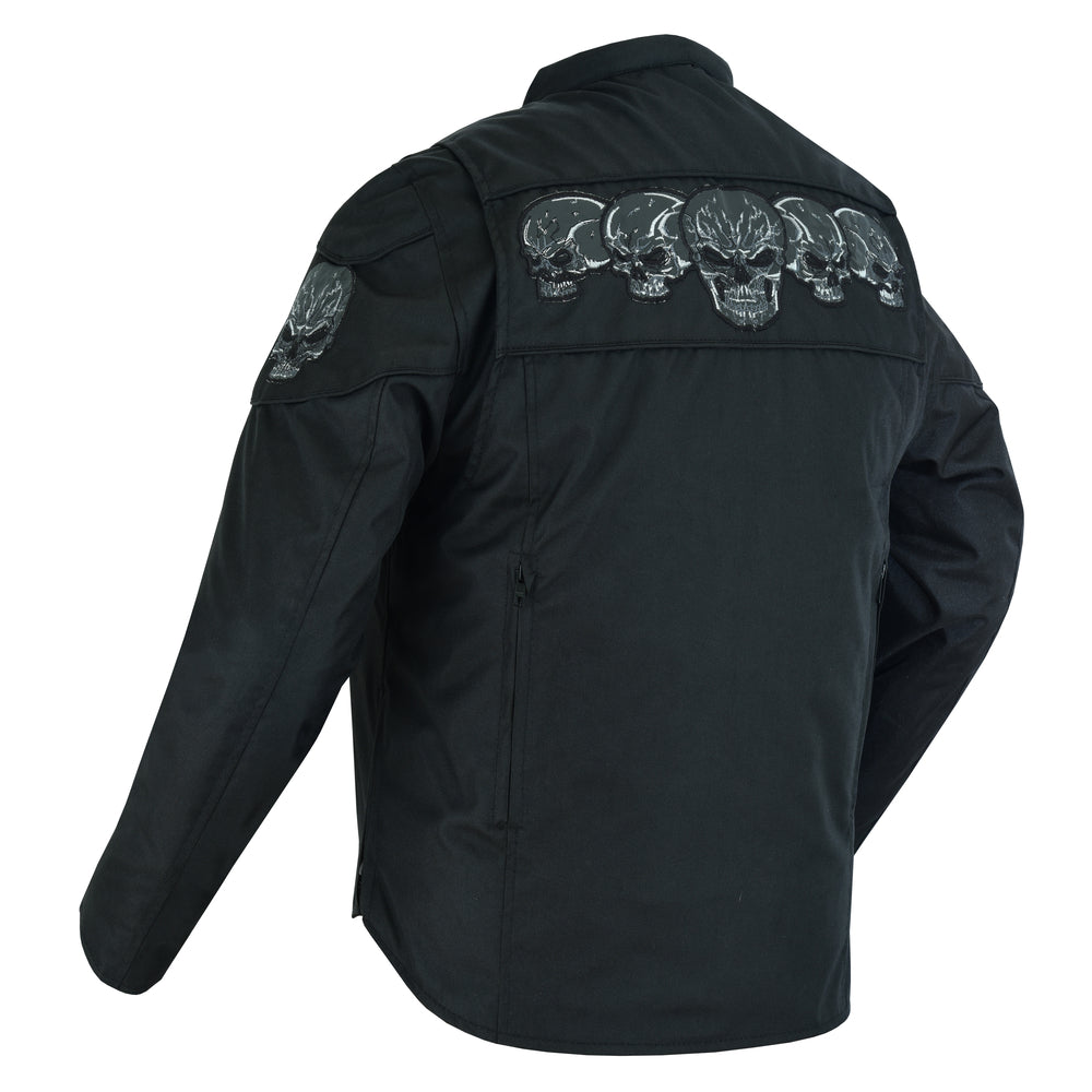 RC600 Men's Textile Scooter Style Jacket w/ Reflective Skulls