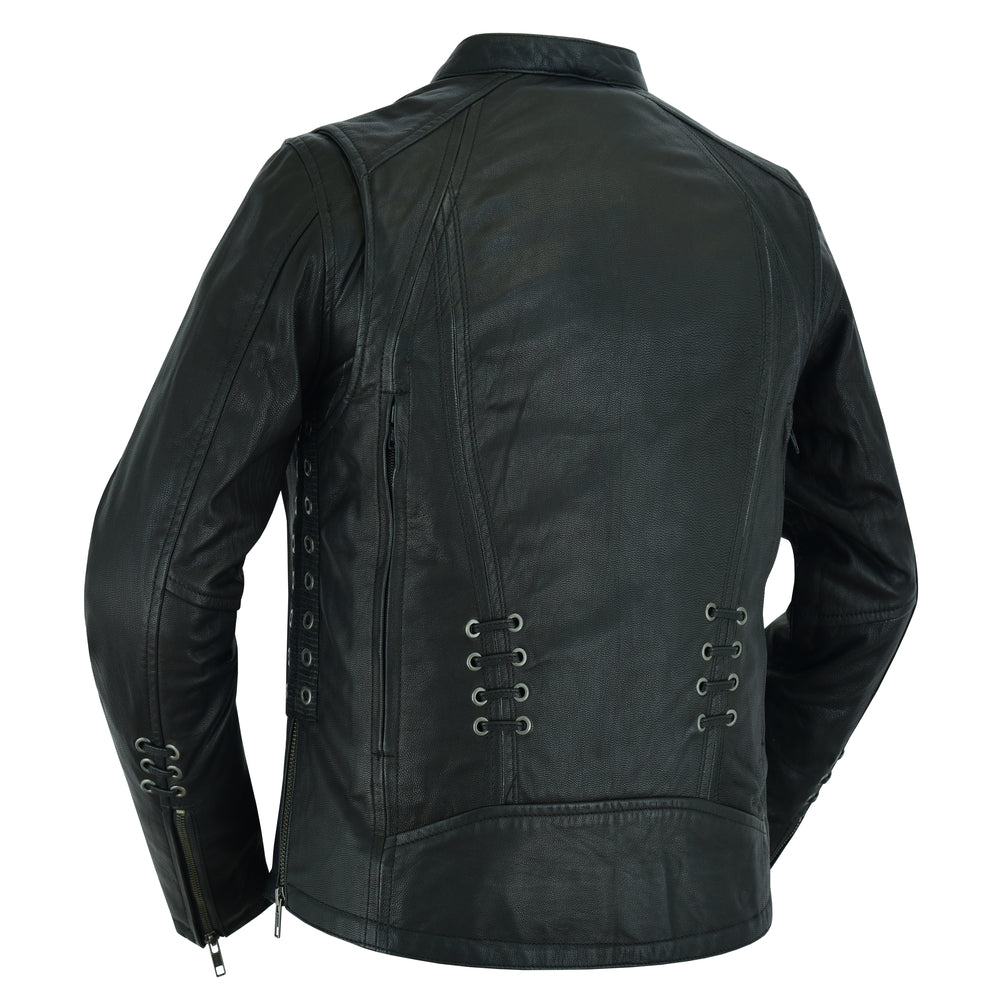 RC885 Women's Stylish Jacket with Grommet and Lacing Accents