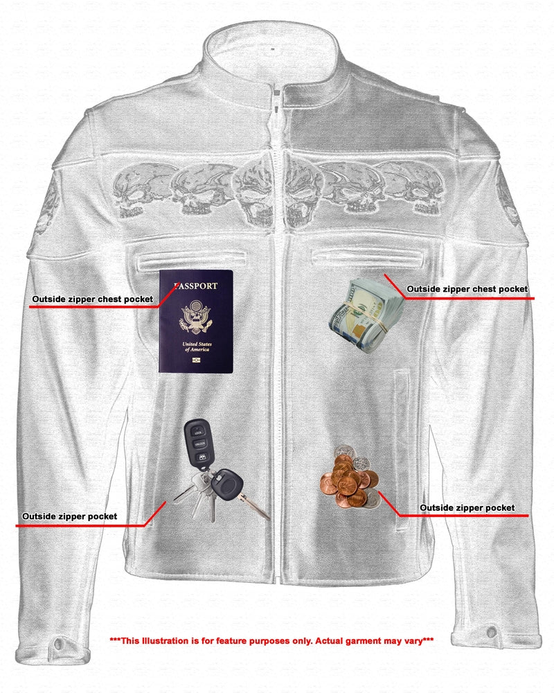 RC700 Men's Scooter Jacket w/Reflective Skulls