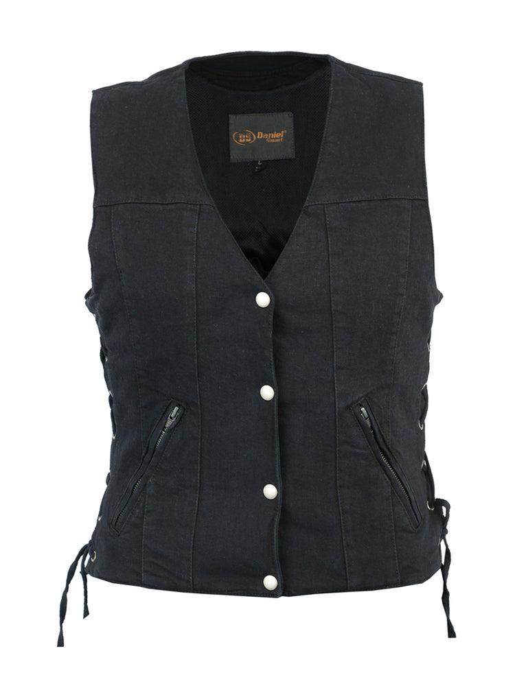 RM906BK Women's Single Back Panel Concealed Carry Denim Vest
