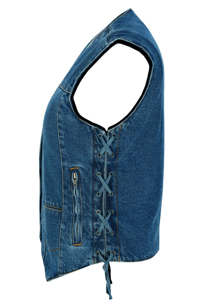 RM948 Women's 6 Pocket Denim Utility Vest - Blue