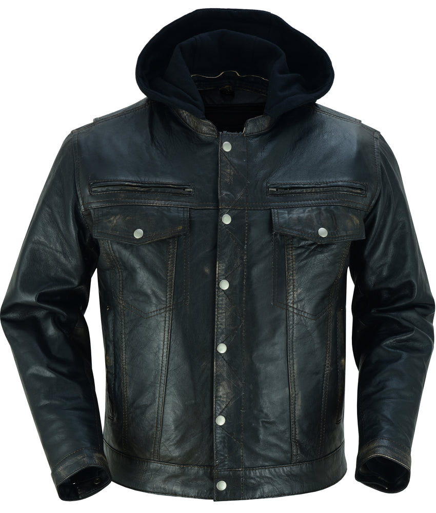 RC782 Men's Lightweight Drum Dyed Distressed Naked Lambskin Jacket
