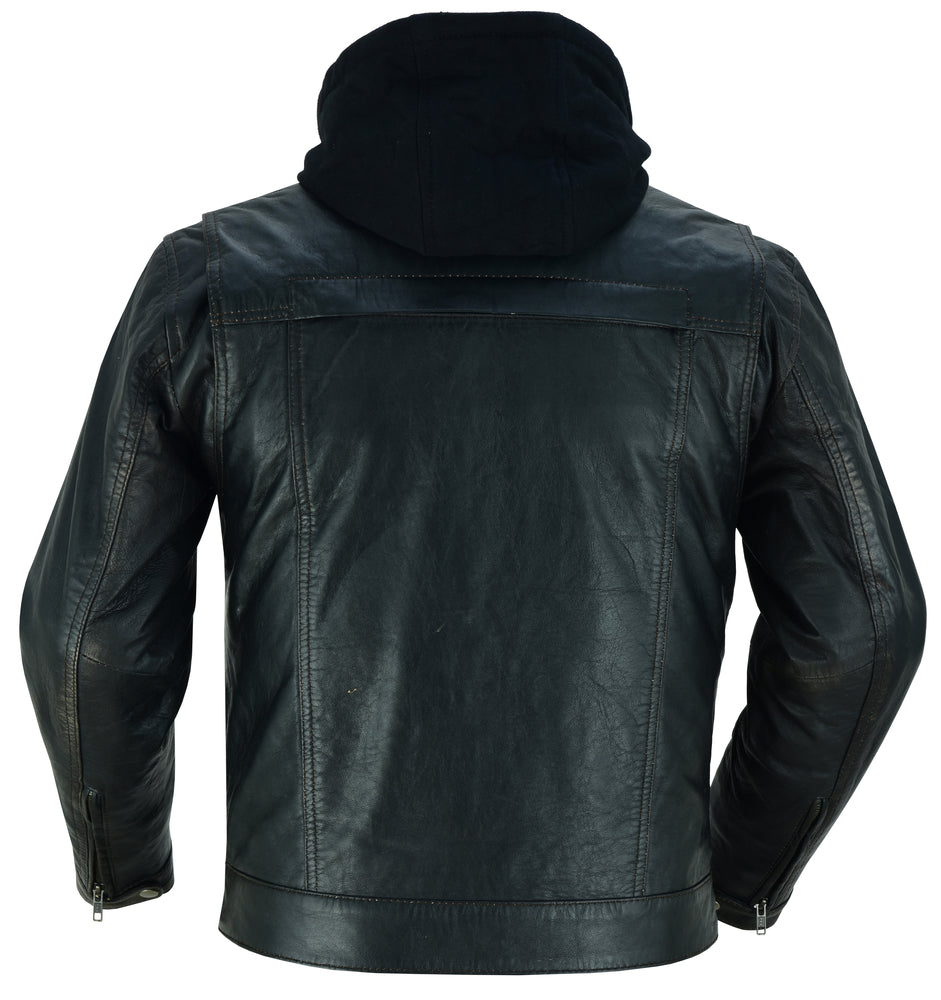 RC782 Men's Lightweight Drum Dyed Distressed Naked Lambskin Jacket