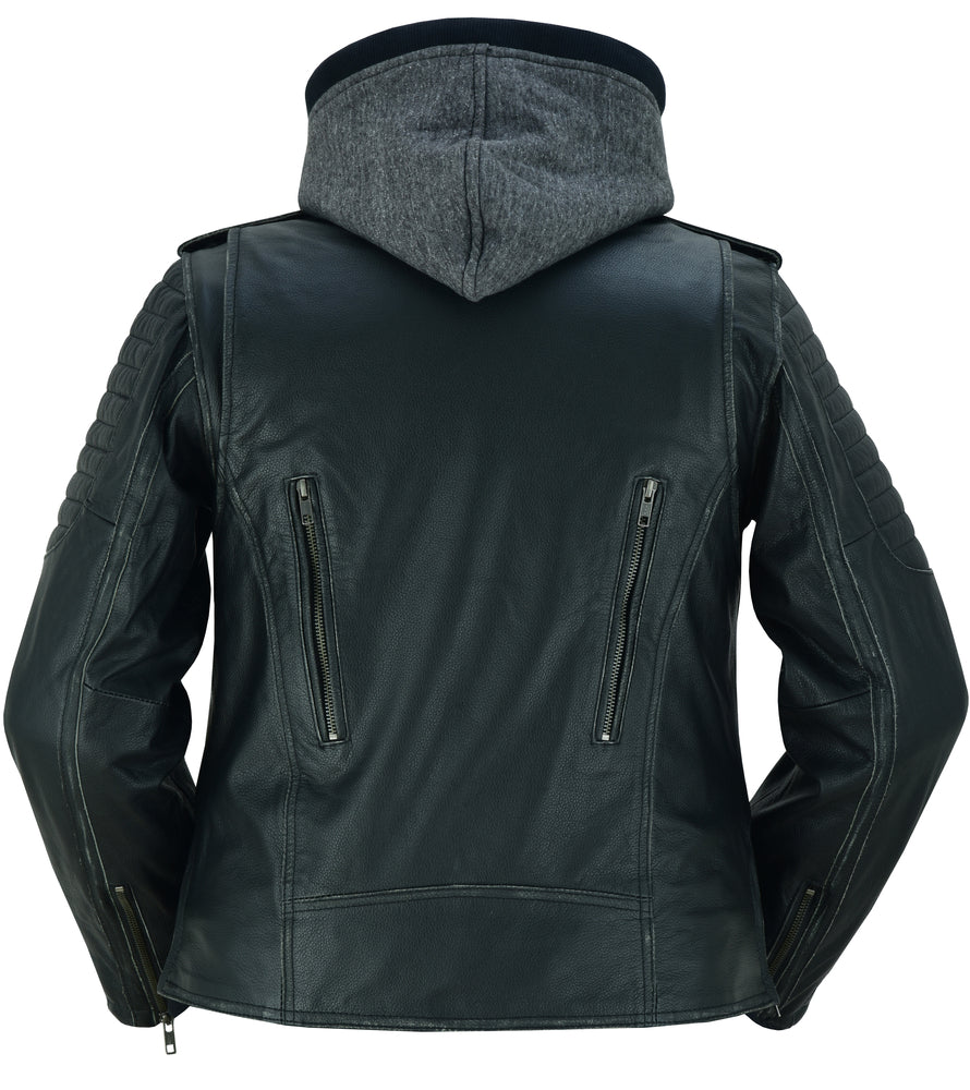 RC877 Women's M/C Jacket with Rub-Off Finish
