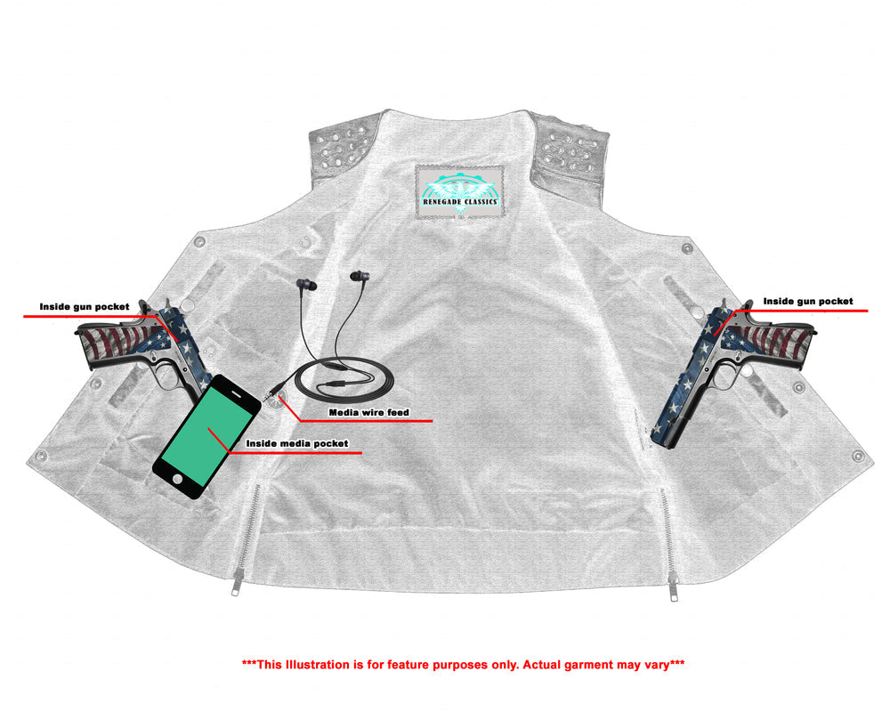 RC285V Women's Gray Vest with Grommet and Lacing Accents