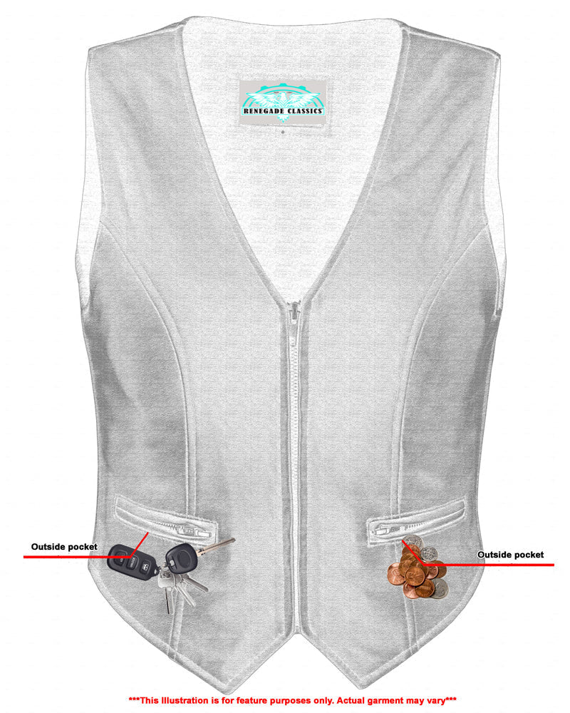 RC238 Women's Stylish Lightweight Zipper Front Vest