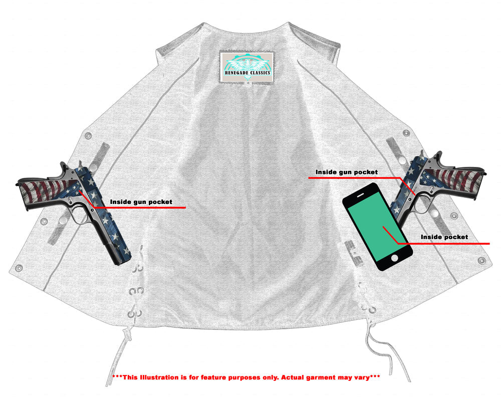 RC207 Women's Antique Brown Single Back Panel Concealed Carry Vest