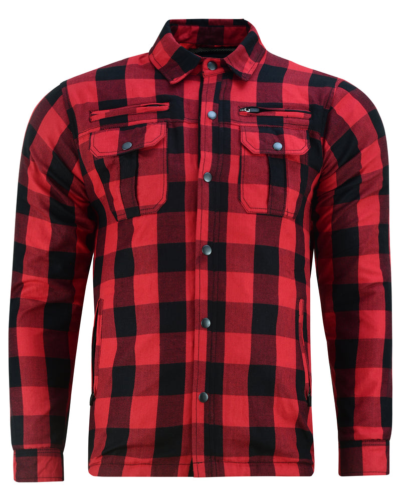 DS4671 Armored Flannel Shirt - Red Daniel Smart Manufacturing