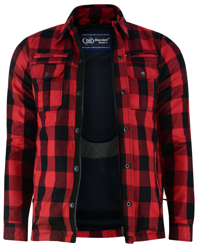 DS4671 Armored Flannel Shirt - Red Daniel Smart Manufacturing