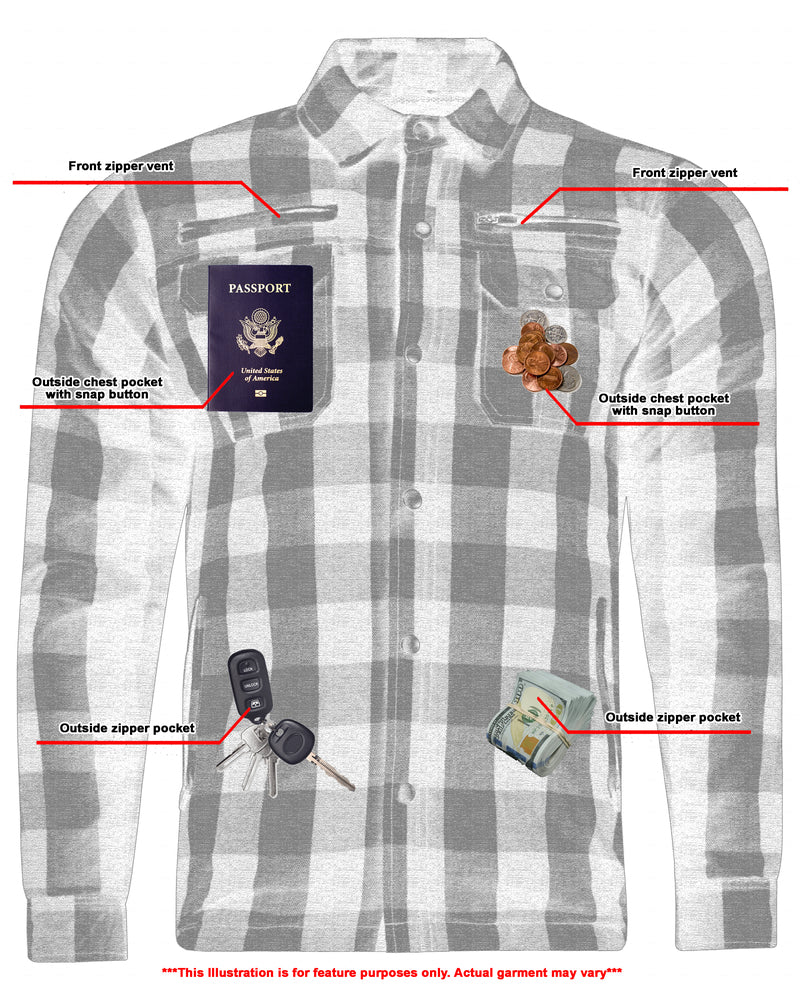 DS4670 Armored Flannel Shirt - Gray Daniel Smart Manufacturing