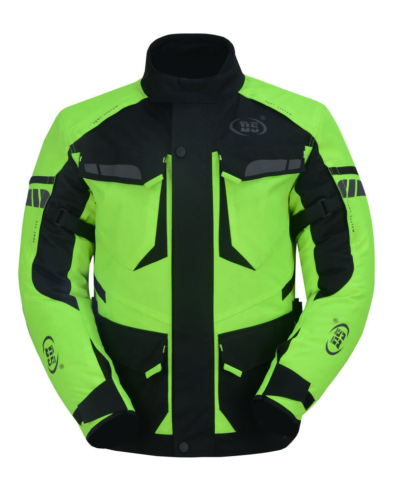 RC4616 Advance Touring Textile Motorcycle Jacket for Men - Hi-Vis
