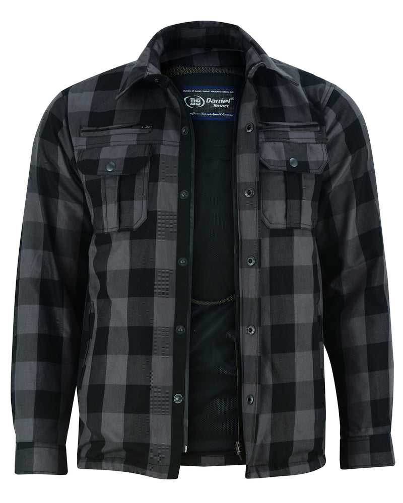 DS4670 Armored Flannel Shirt - Gray Daniel Smart Manufacturing