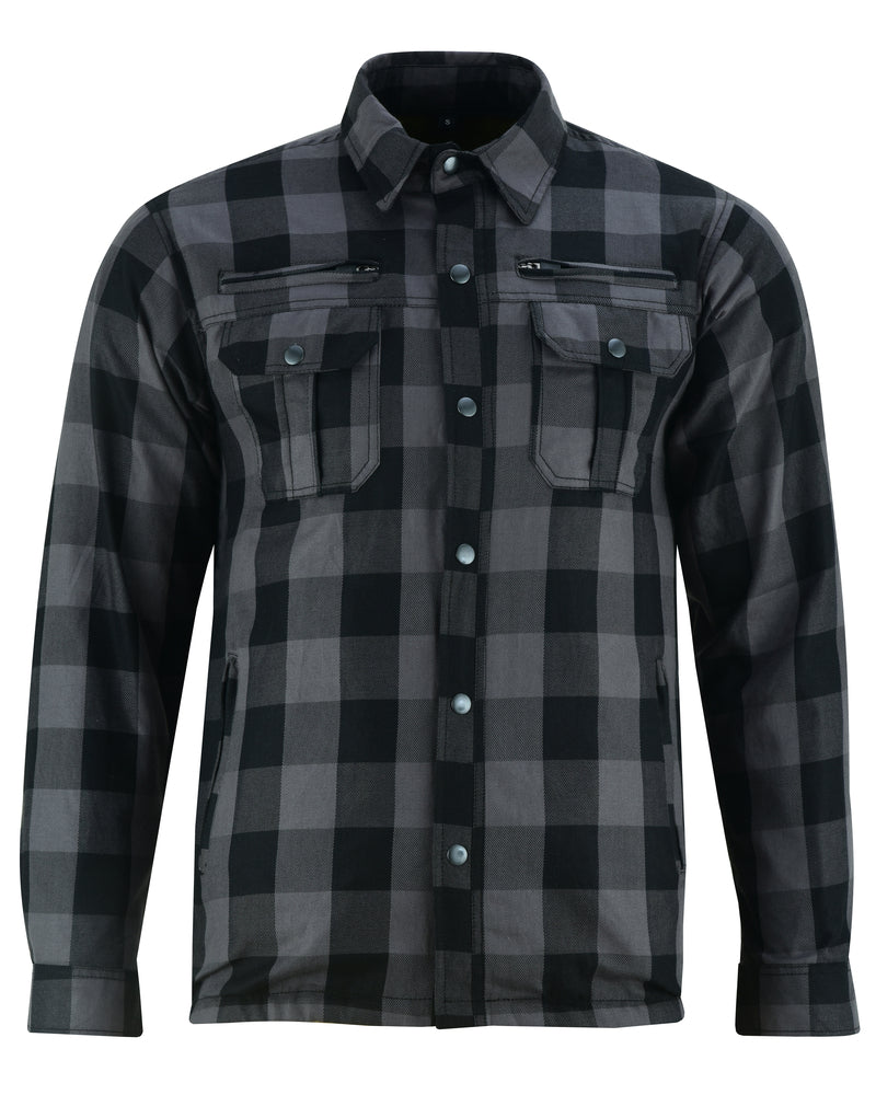 DS4670 Armored Flannel Shirt - Gray Daniel Smart Manufacturing