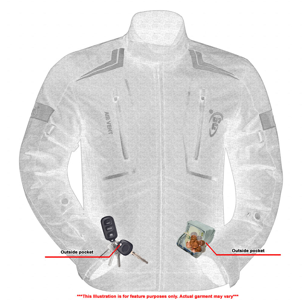 RC4610 Flight Wings - Black Textile Motorcycle Jacket for Men