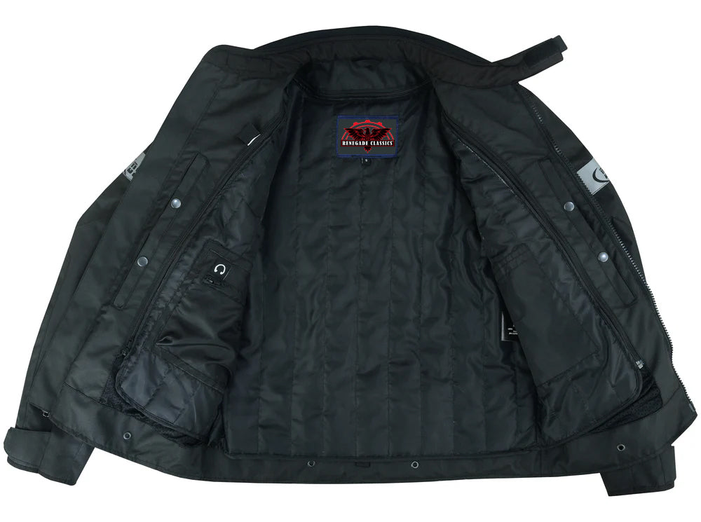 RC4610 Flight Wings - Black Textile Motorcycle Jacket for Men