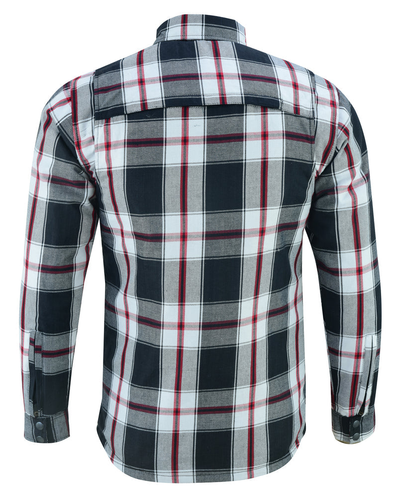 DS4672 Armored Flannel Shirt - Black, White & Red Daniel Smart Manufacturing