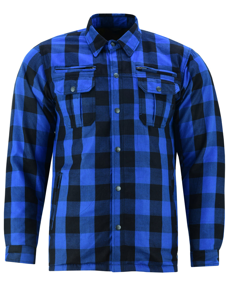 DS4674 Armored Flannel Shirt - Blue Daniel Smart Manufacturing